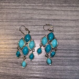 teal dangle earrings